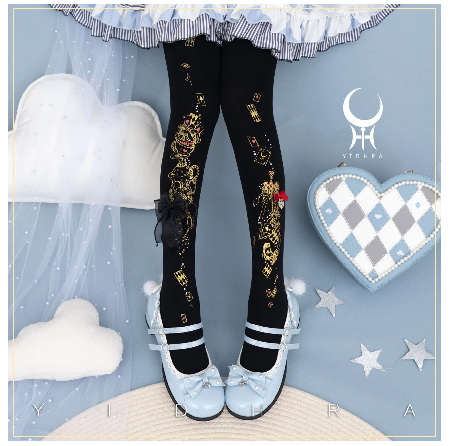 Original Japanese Girly Sweet Y2k Bow Print Lolita Pantyhose 2024 Summer Fashion JK White Elegant Tights Women Sexy Stockings