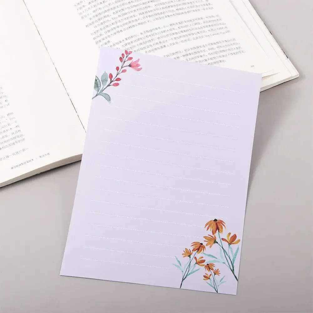 Office Stationery Gift Letter Pad Wedding Birthday Party Letter Paper Writing Paper Flowers Envelope Greeting Card