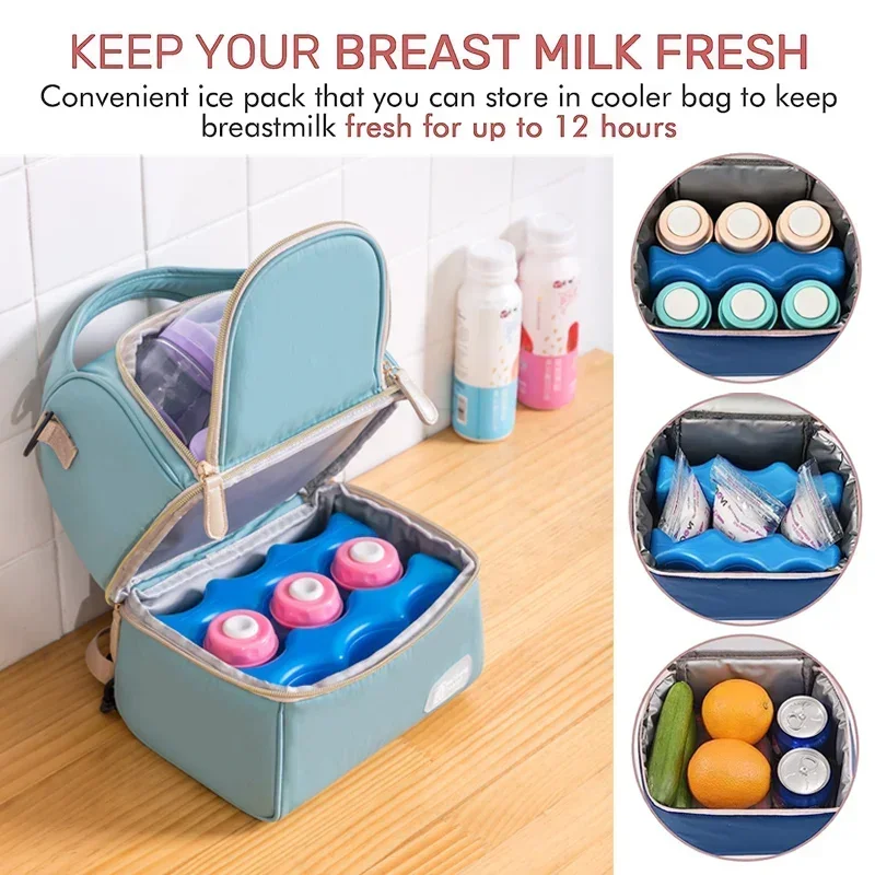 Double Laye Cooler Lunch Box Bag Breast Milk Storage Bag Food Fresh Bag Multifunction for Men Women Work Outdoor Travel Picnic