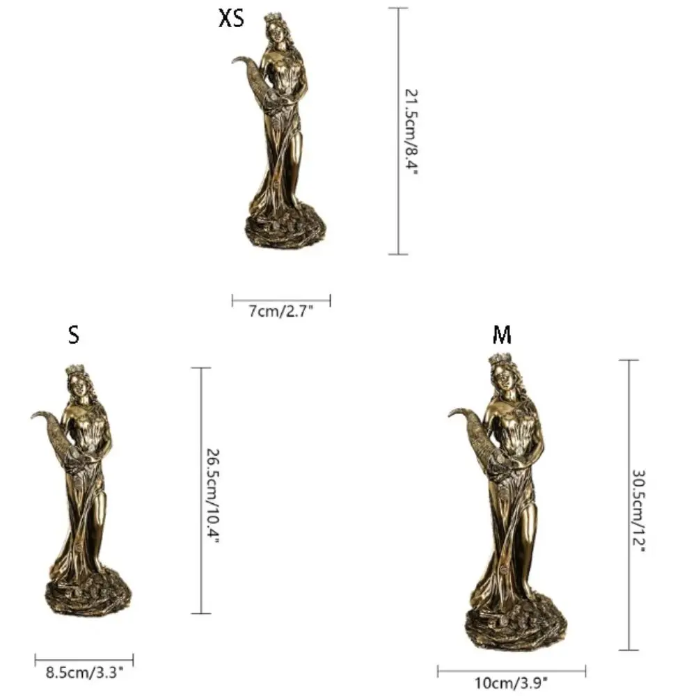 Kreative handgeschnitzte Statue zur Reichtumgöttin, exquisite Retro-Stil griechische Göttin, Ornament, Kunstharz, Handwerk, glücklicher Reichtum, Statue, Büro