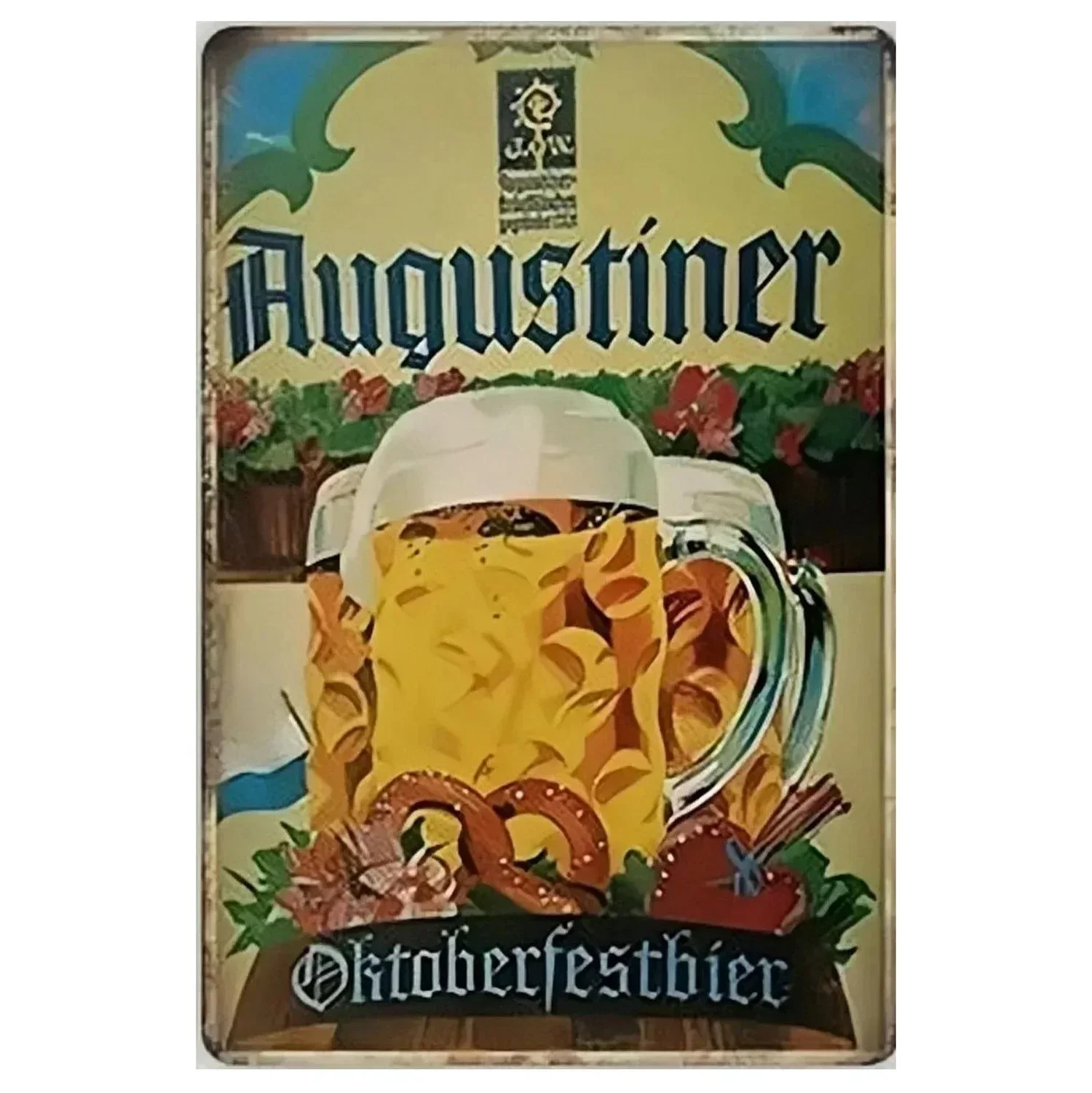 ป้ายโลหะสังกะสี Zurich Paulaner แผ่นตกแต่งผนังโปสเตอร์ศิลปะวินเทจภาพวาดเหล็กสำหรับมนุษย์ถ้ำบ้านคาเฟ่สวนคลับบาร์