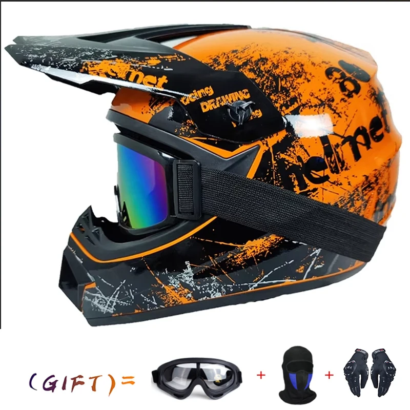 

Motorcycle Helmet Off-road Bike Helmet Capacete Motocross Casco send 3 men kids gift Motocross Downhill Cross Helmet
