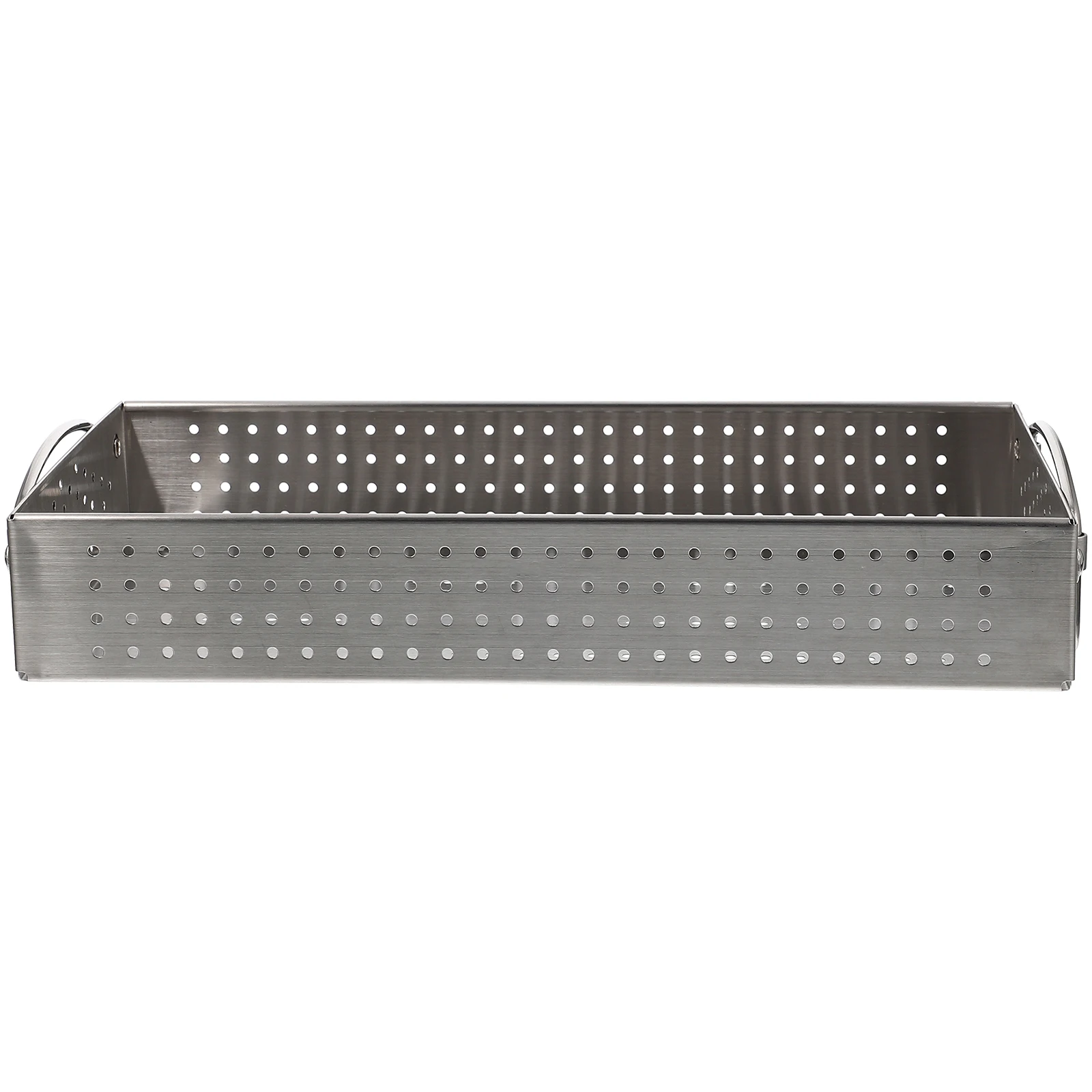 

Stainless Steel Cutlery Container Flatware Holder Mesh Design Utensil Organizer Large Storage Box Rust Resistant Drain