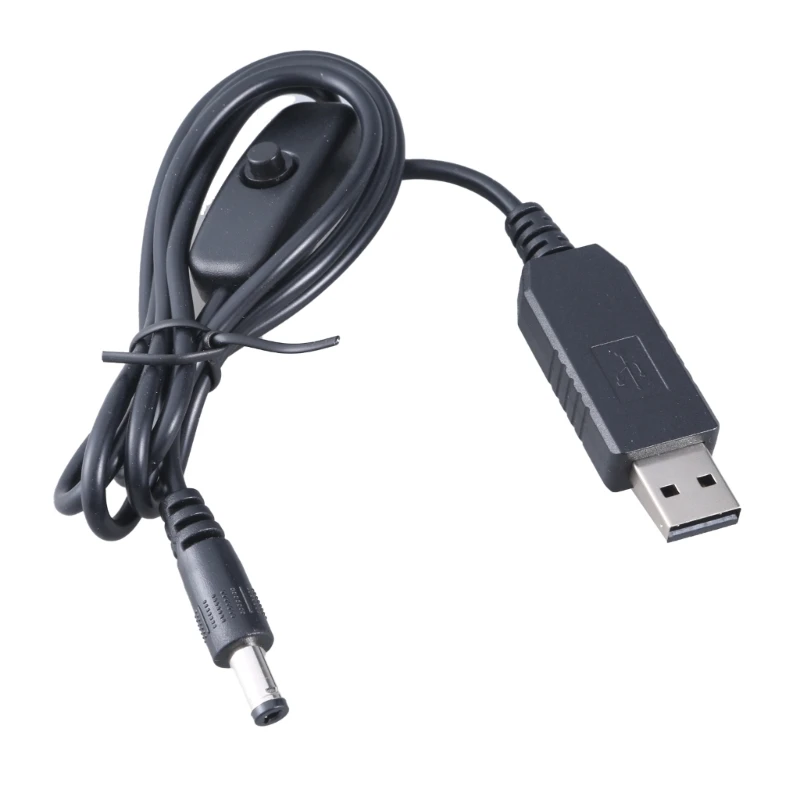 

R91A Convenient USB to DC5.5mmx2.1mm Cable with 12V Output Switches Button Included