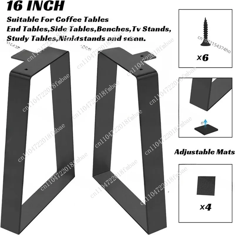2 pieces 16 inch 28 * 40cm metal table legs table rack bracket with rubber pad pre-drilled garden household goods