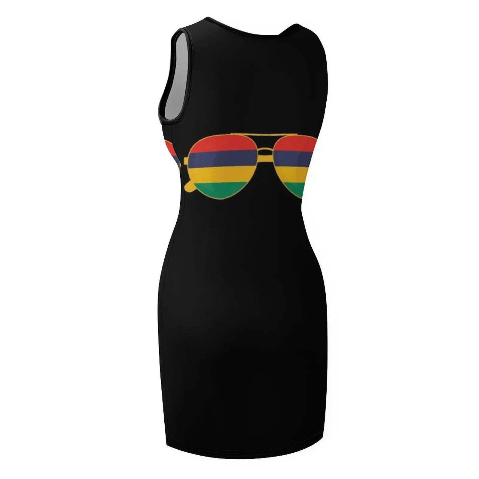 Drapeau Mauritius lunettes de soleil chemise drapeau mauricien t-shirt sans manches robe d'été robe d'été robes quotidiennes été