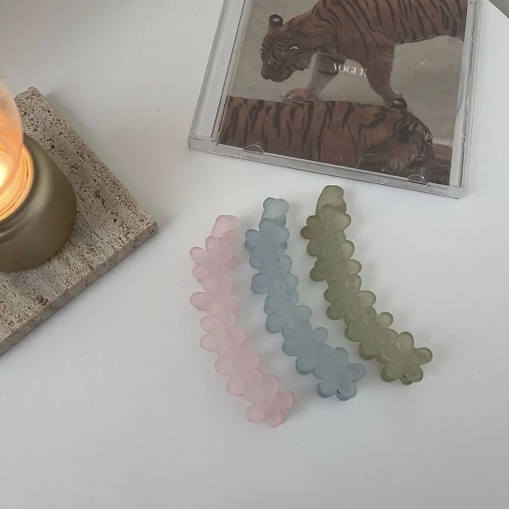 Korean Ponytail Holder Shower Fashion Accessories Hair Claw Acrylic Flower Banana Clips Vintage Hair Clips image 5