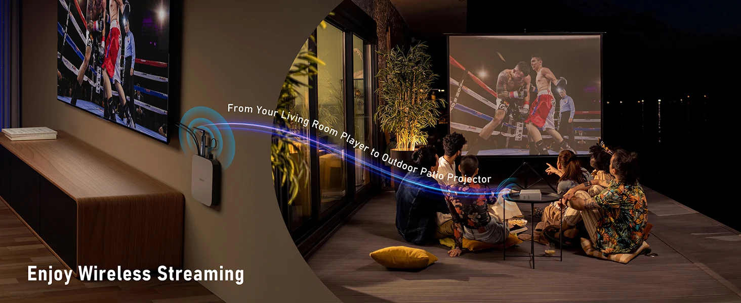 Lemorele 5G 200M Kabelloser HDMI-Sender und -Empfänger für Bildschirmfreigabe und Audioübertragung bei Meetings, für Laptop, TV, Projektor und Monitor – Detail 5