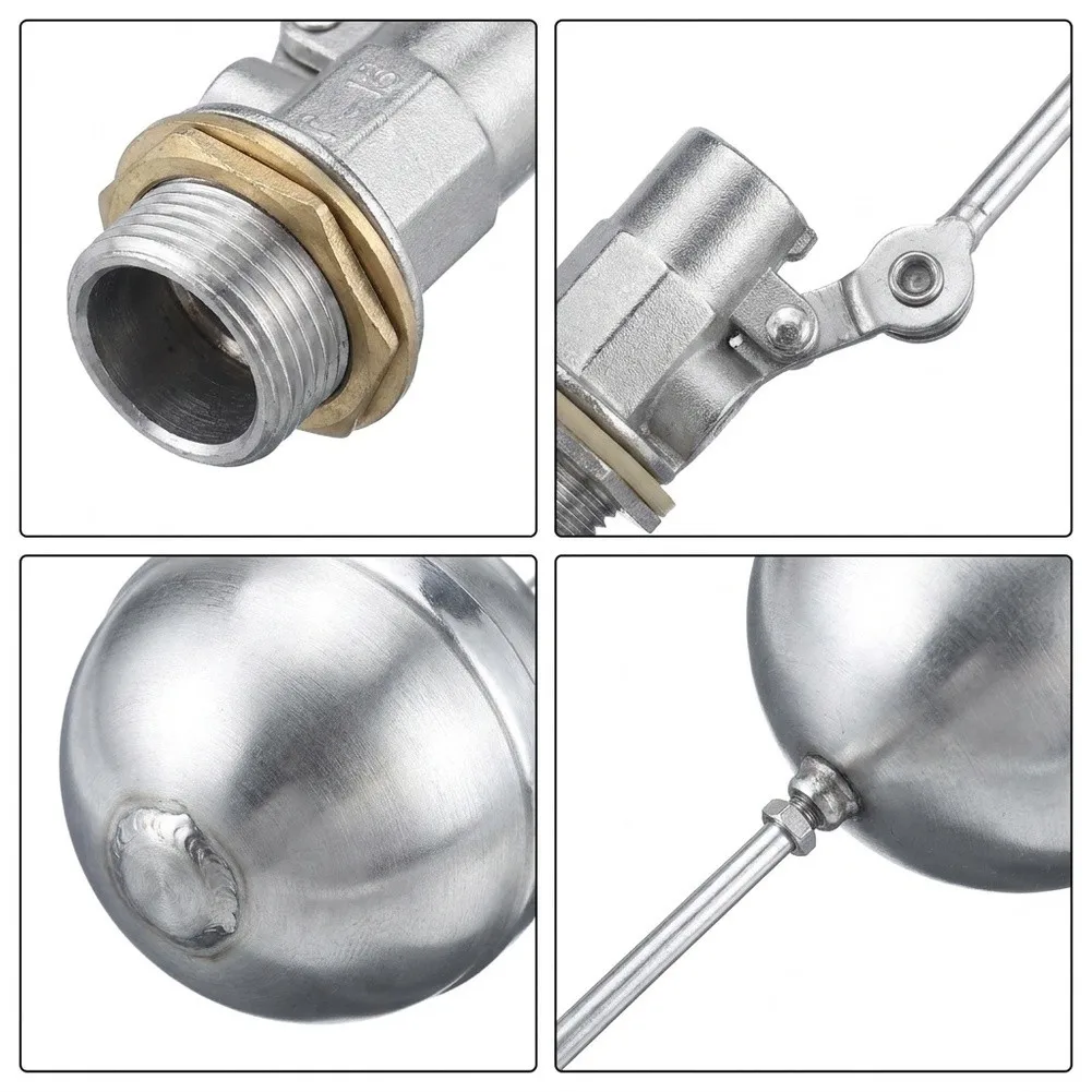 Stainless Steel 3/4 NPT Float Valve Automatic Water Level Controller For Livestock Tank Trough Reservoir Plumbing Fixture