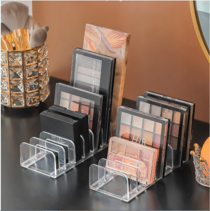 7cells Transparent Storage Box Eyeshadow Palette Organizer Acrylic Cosmetics Rack Makeup Tool Compartment Lipstick Desktop Shelf