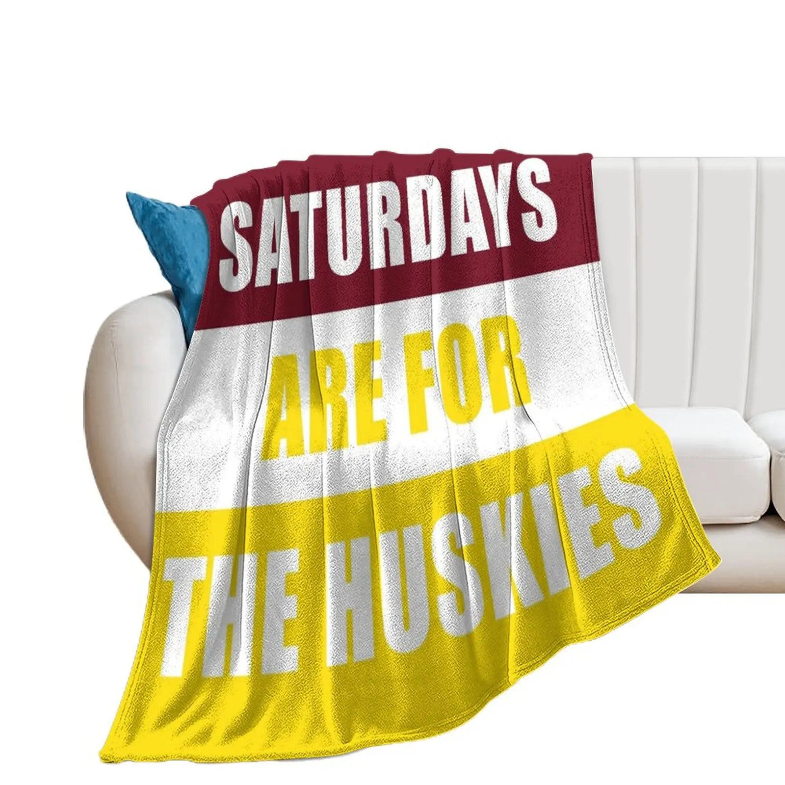 

Saturdays are for the huskies - Bloomsburg University Throw Blanket Cute Plaid blankets ands Beach for sofa Blankets