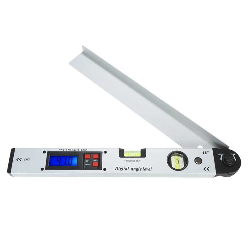 1 PCS 0-225° Digital Protractor Angle Finder Gauge Meter Electronic Goniometer Silver Horizontal Vertical Angle Level Test Ruler