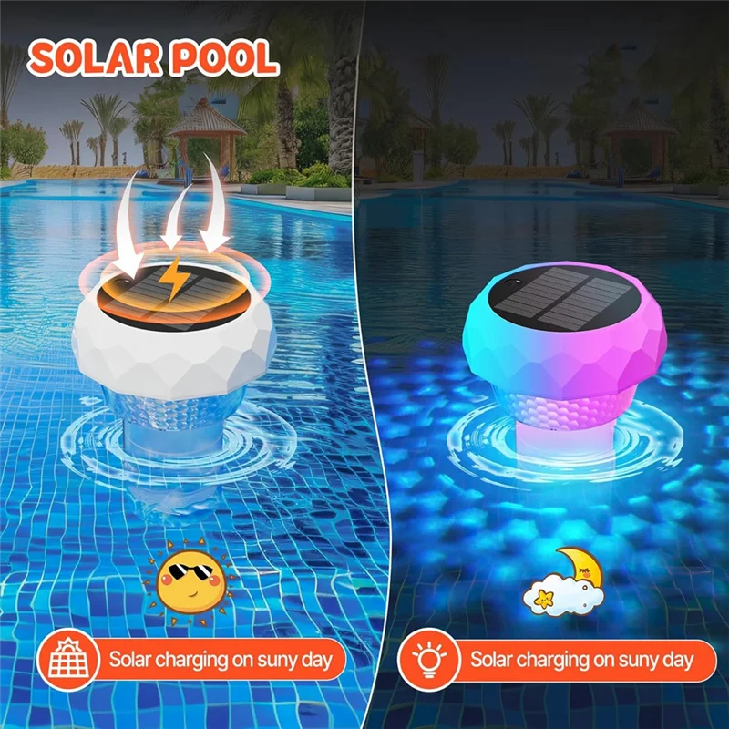 ABMS-flotador de cloro Solar para piscina, luces LED decorativas para pood, lámpara RGB, iluminación con Control remoto para piscina, jardín, pood, césped