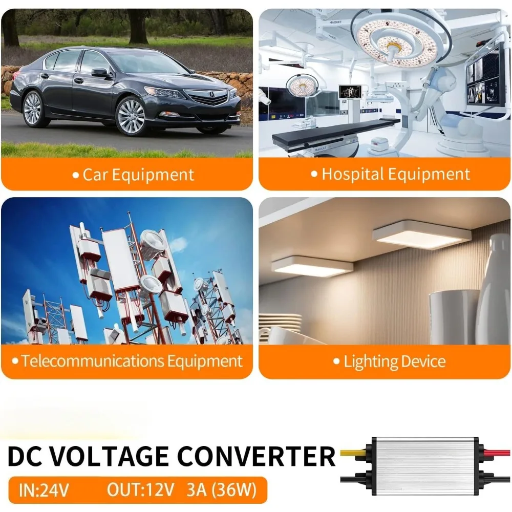 DC/DC 24V To 12V 1.5-20A Converter Reducer Regulator 8-40V to 5V 5A Power Supply Adapter For Auto Car Vehicle Boat Solar System