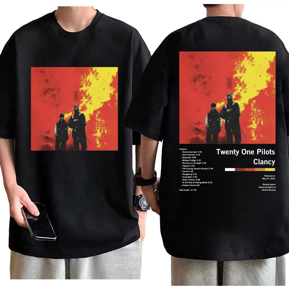 Rock Band Twenty One Pilots T-shirt 2024 New Music Album Clancy Graphic T Shirts Men Women Fashion Vintage Oversized T-shirts