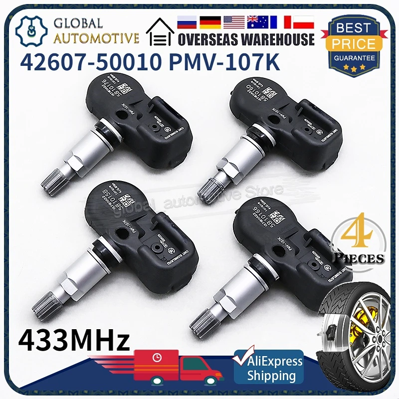 SET 4x 42607-50010 PMV-107K TPMS Reifendruck Überwachung Sensor 433MHz FÜR 2007-2011 lexus ES GS LS TPMS Sensoren 42607-50011