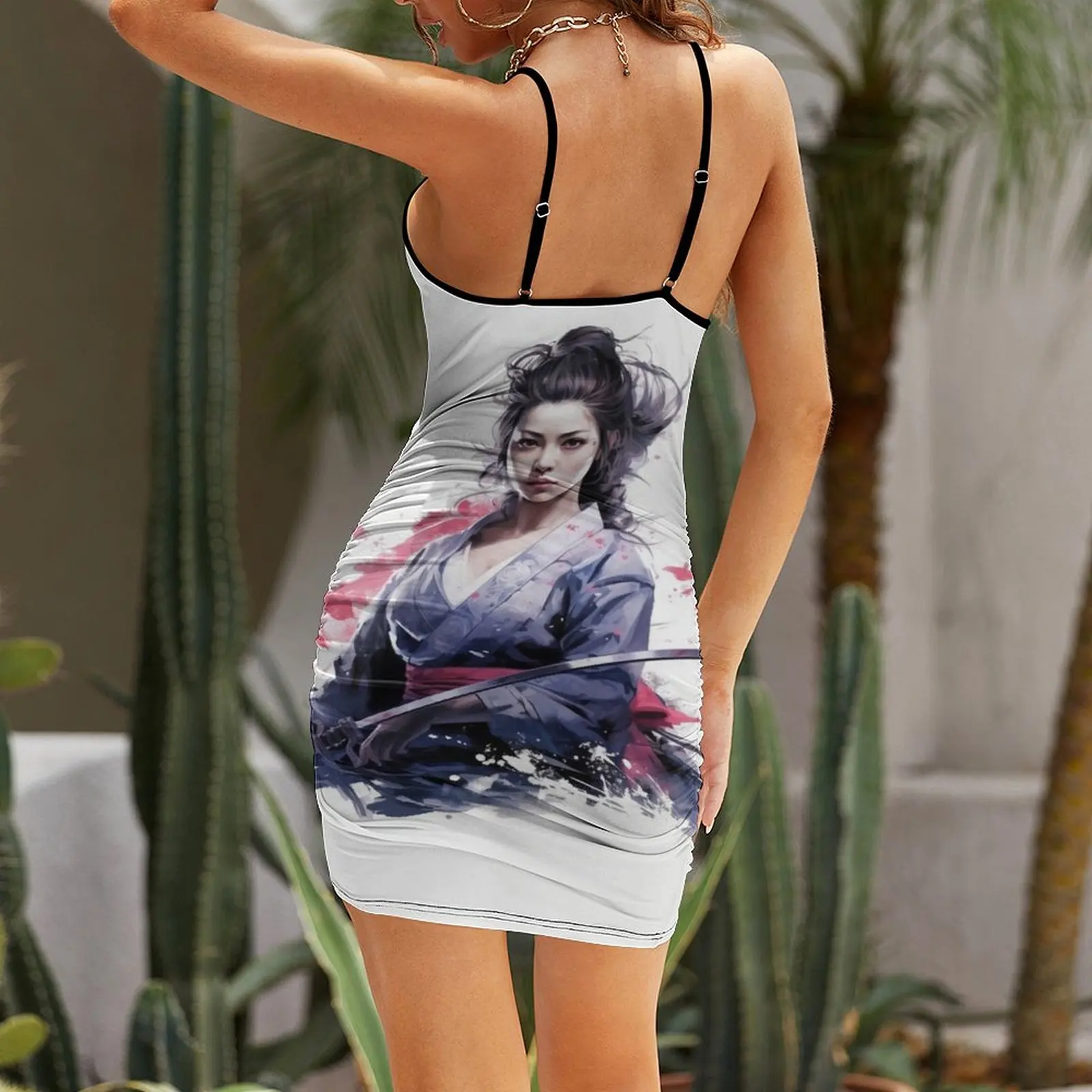 Vestido de verano con tirantes para mujer, ropa informal, retrato de una mujer japonesa, vestidos de cumpleaños