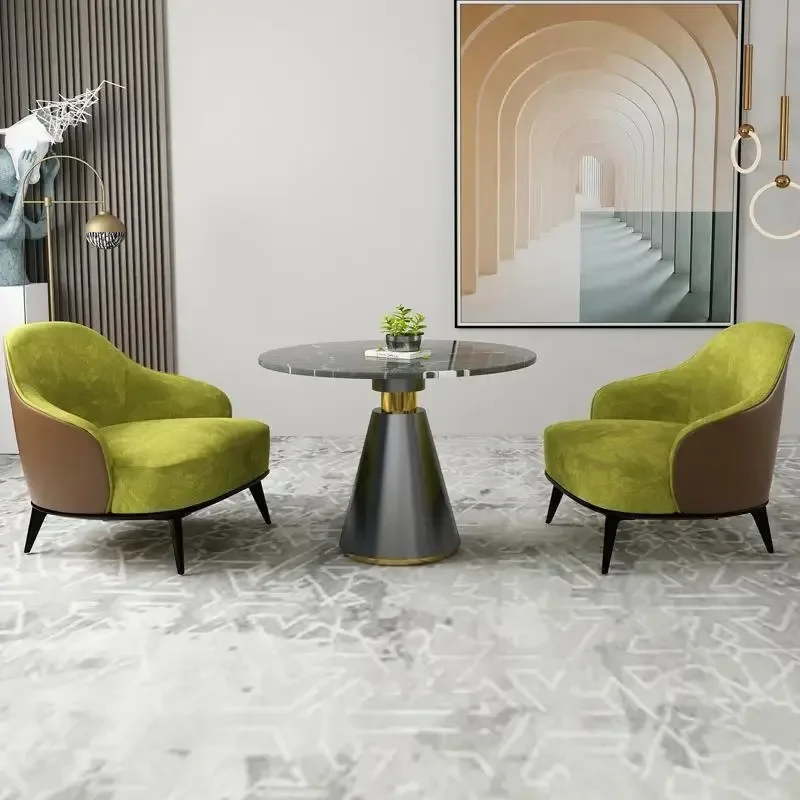 Nordic light luxury modern hotel clubhouse reception table and chair apartment living room combination negotiation sofa chair