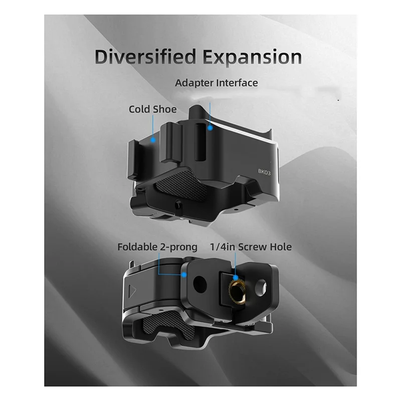 【Hot Items】Quick Release Adapter Mount Windshield For DJI Pocket 3 For DJI Pocket 3 Accessories Cat Ear Tabletop Bicycle Black