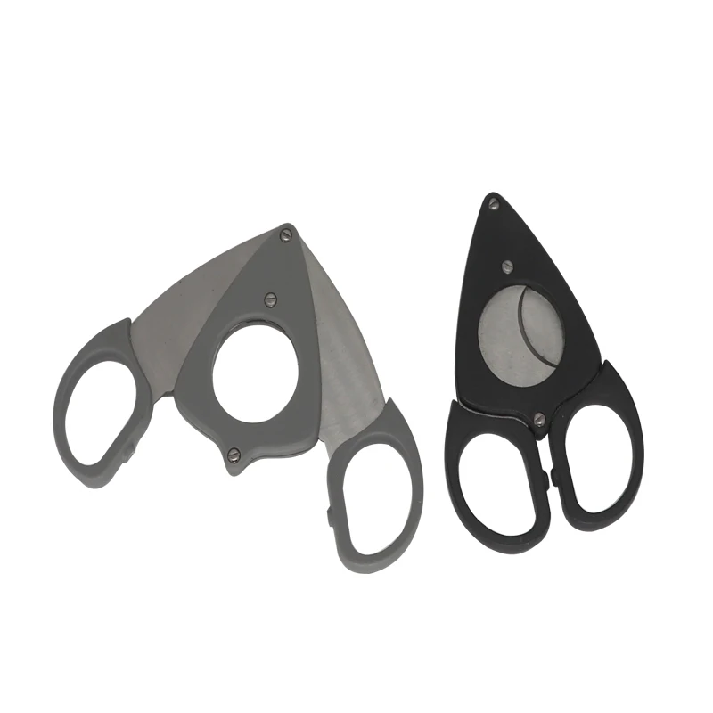 Wholesale Custom Plastic Cigar Cutter Double Blade Cigar Scissors Knife Cigar Accessories