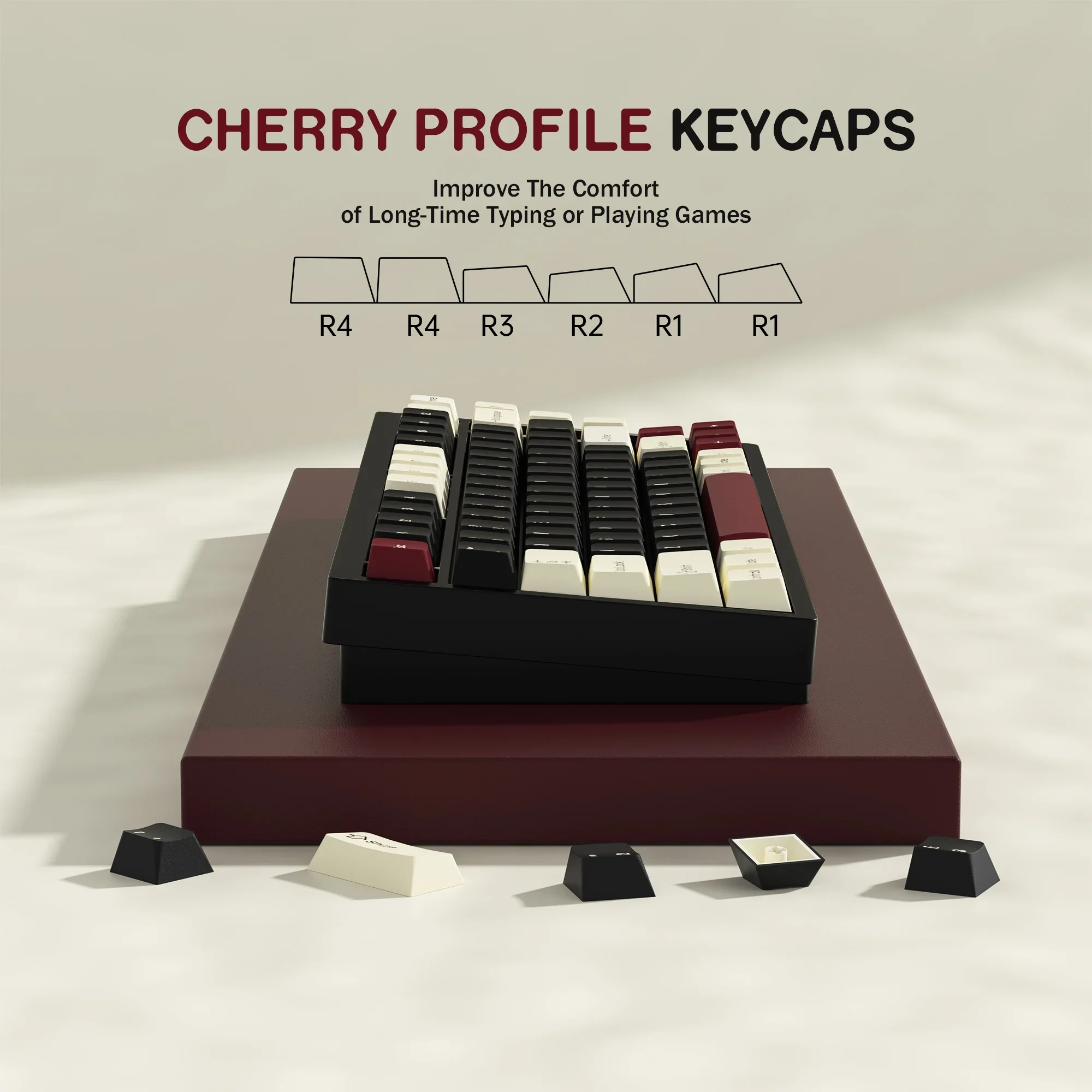 KBDiy 174 Keys/Set Rome Keycap for Mechanical Keyboard Retro PBT Keycaps Cherry Profile ISO  Double Shot for ACE60 ACE68 RAINY75