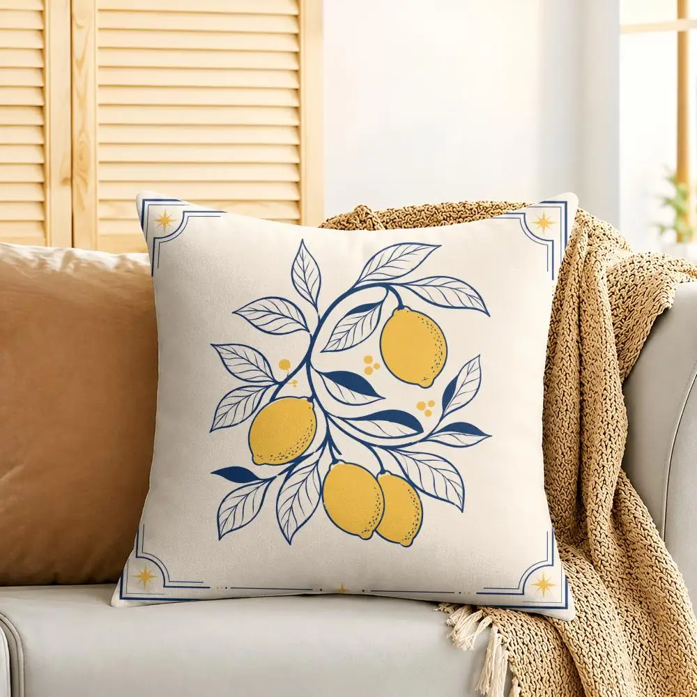Sardine Lemon Tinned Seafood Cushion Cover Soft Short Plush Pillow Cases Hidden Zipper Cutecore Sofa Bedroom Home Decor Gift 4