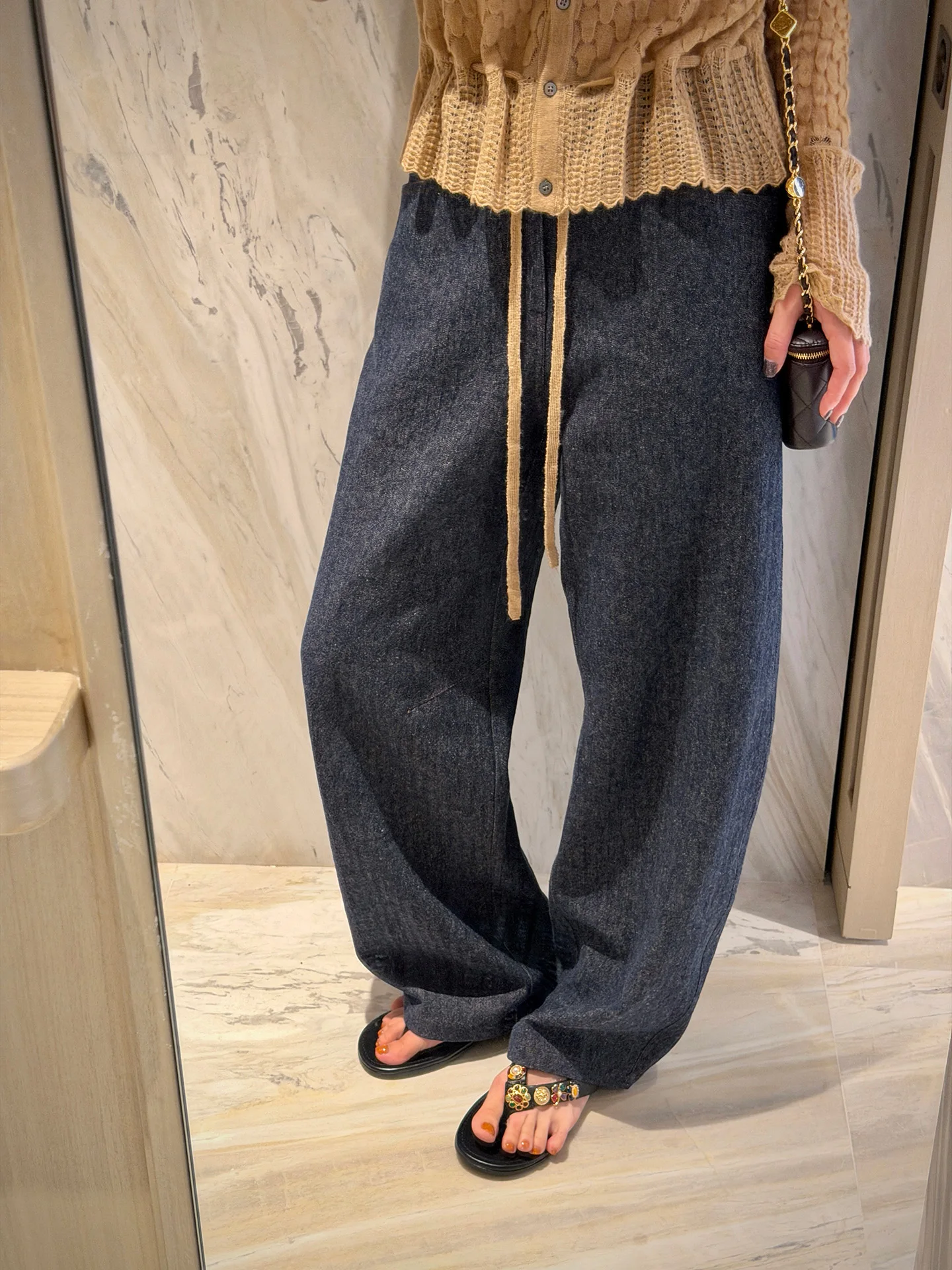 

Женские брюки-кюлоты Tang Youyou из денима, льна и хлопка, нелиняющие, свободного прямого кроя, весна-лето