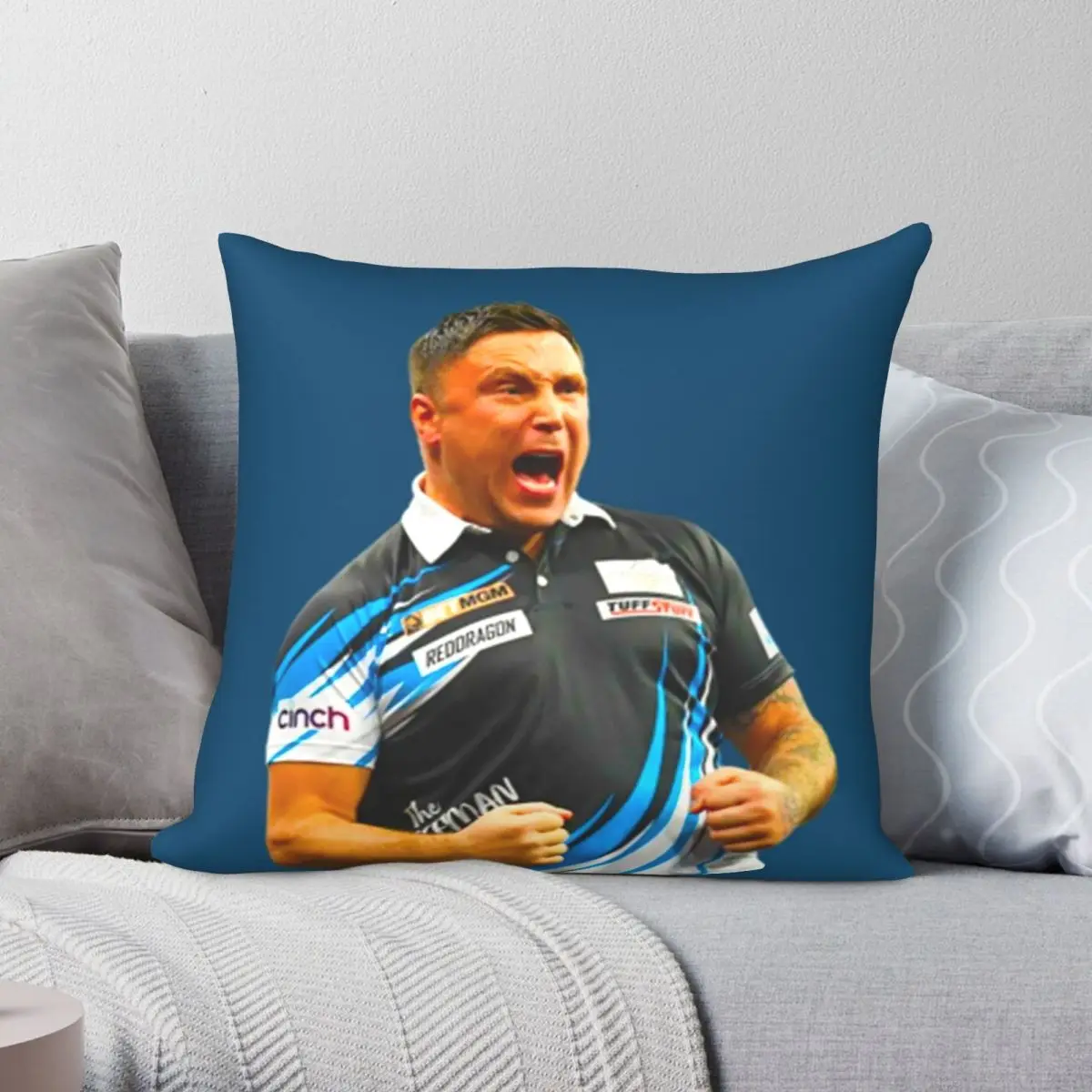 Gerwyn Price Darts Pillowcase Polyester Linen Velvet Printed Zip Decor Throw Pillow Case Car Cushion Cover