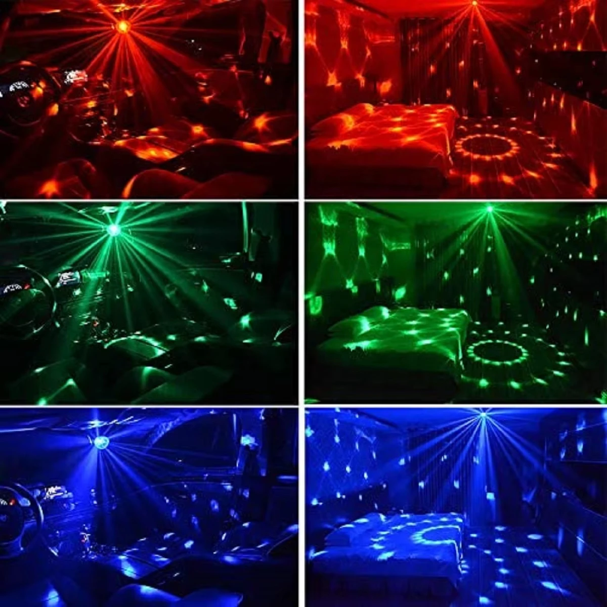 Luz de bola de discoteca led ativada por som rgb com controle remoto rotativa lâmpada de palco dj para casa carro festa clube decoração de natal