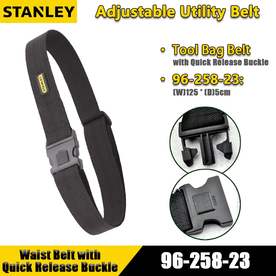 STANLEY 96-258-23 Toolkit Belt with Quick Release Buckle Heavy Duty Detachable & Adjustable Utility Belt Men's Nylon Belt