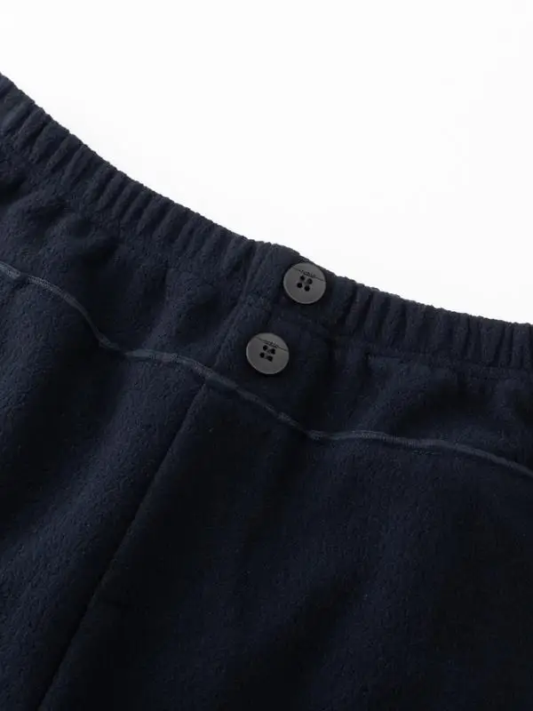 Calças Casuais de Cintura Alta com Corte Reto, Cintura Elástica, Design de Dois Botões e Patchwork, Cor Sólida, Ajuste Solto, Calças Longas Femininas