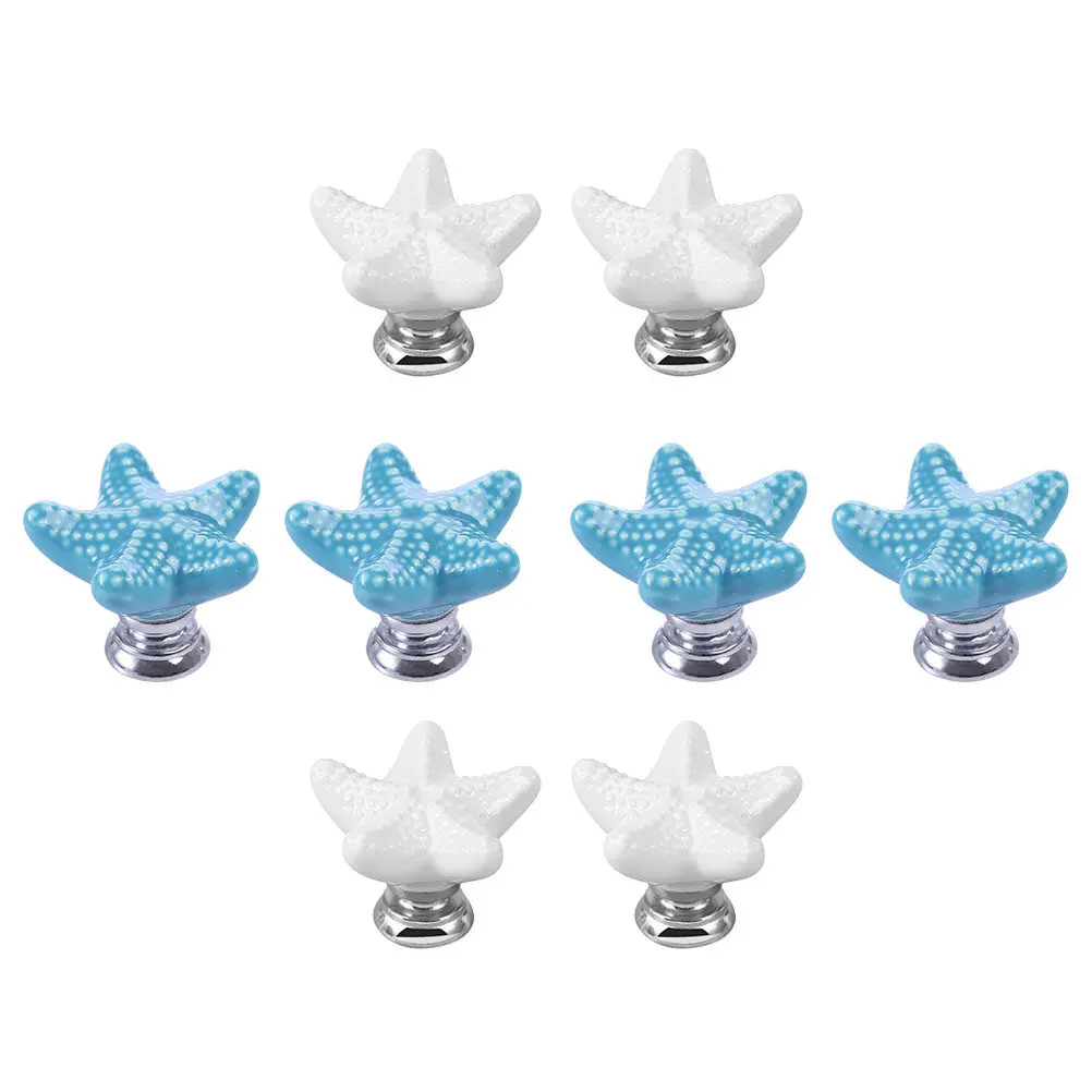 8Pcs Ceramic Cabinet Door Handles Elegant Simple Design Wide Application Strong Stable Craftsmanship for Cabinets Drawers