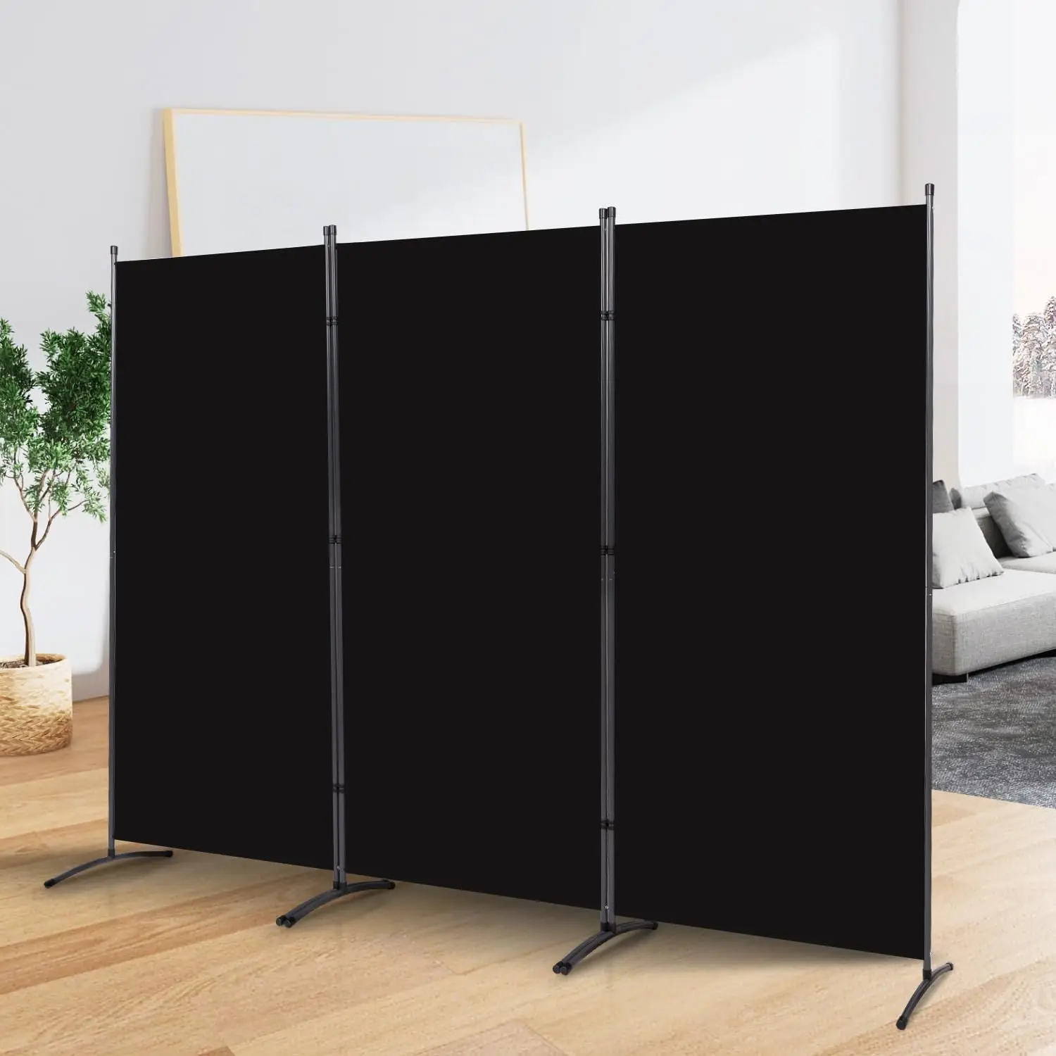 

3-Panel Folding Room Divider Privacy Screen, Portable Freestanding Partition with Waterproof Fabric for Indoor Outdoor Use