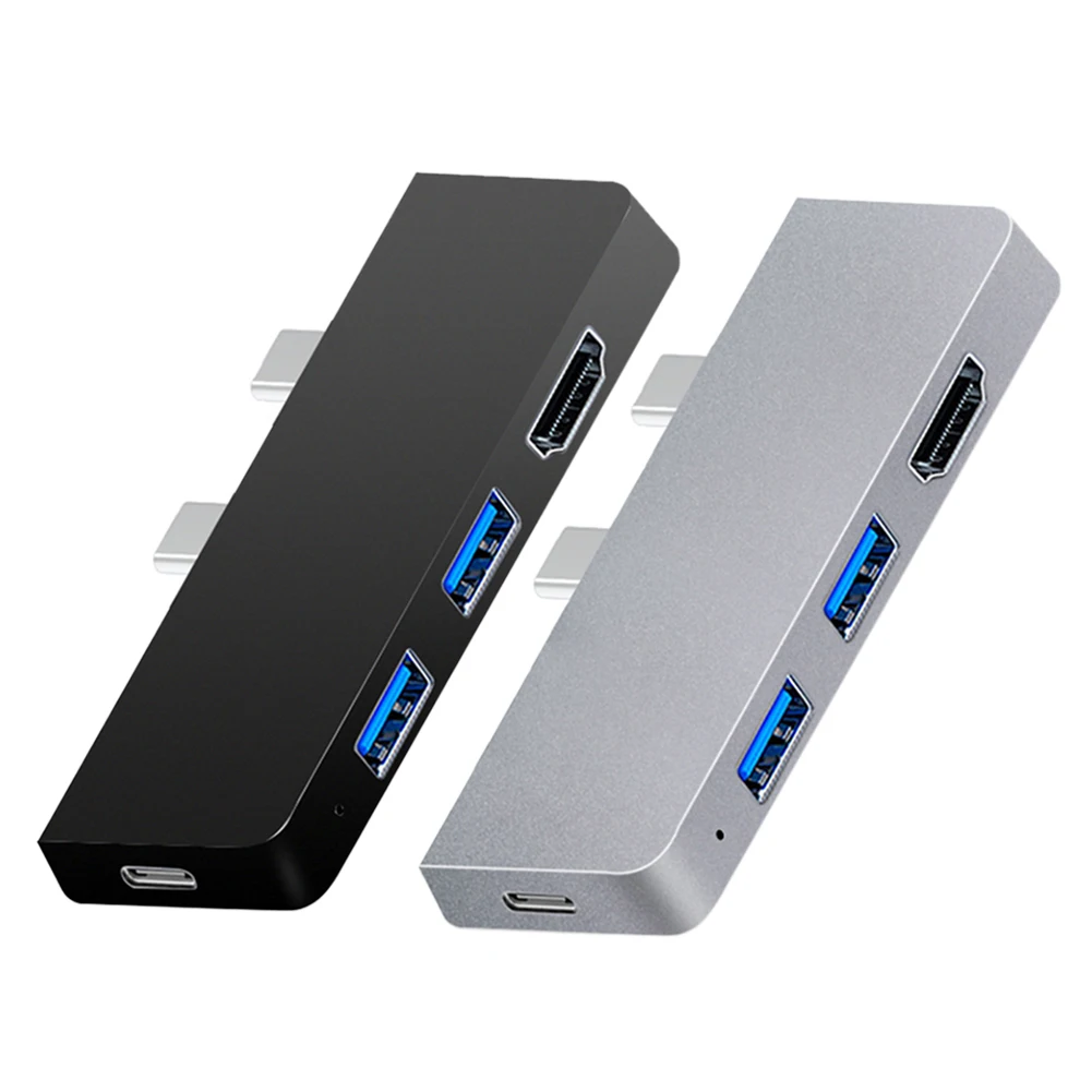 موسع محور USB 6 في 1 من النوع C ذكر إلى HDMI متوافق مع SD لنقل MicroSD عالي السرعة لـ Surface Pro 8/9/X