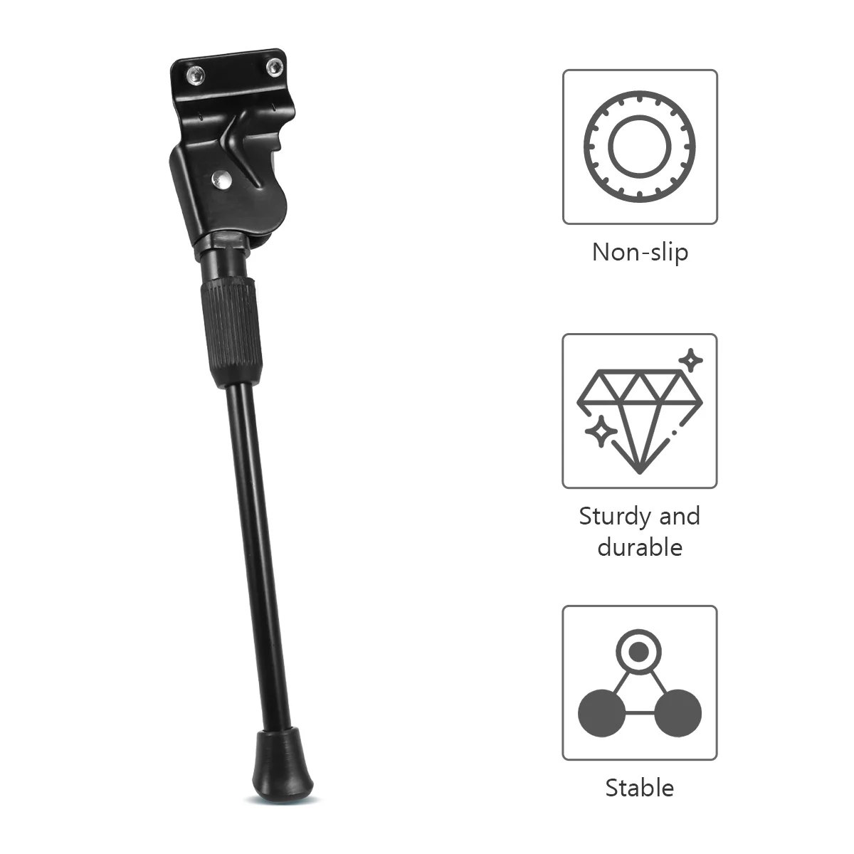 

Double Hole Aluminum Alloy Bike Kickstand Black Quick Release Easy Install Mtb Mountain Bike Stand Support Stable