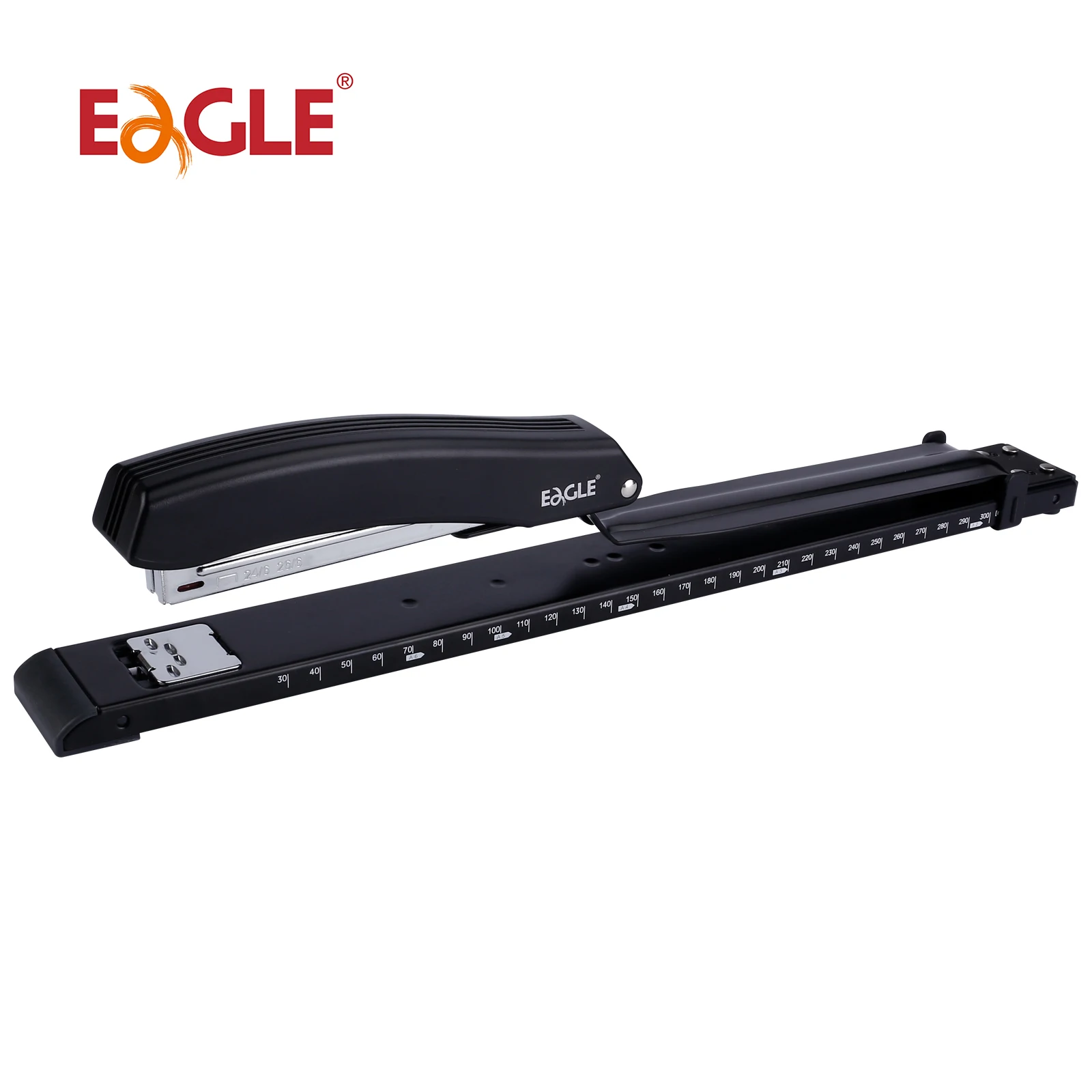 Eagle LONG-ARM Stapler With Built-in Ruler & Adjustable Paper Guide, Rotatable anvil, school and office binding supplies