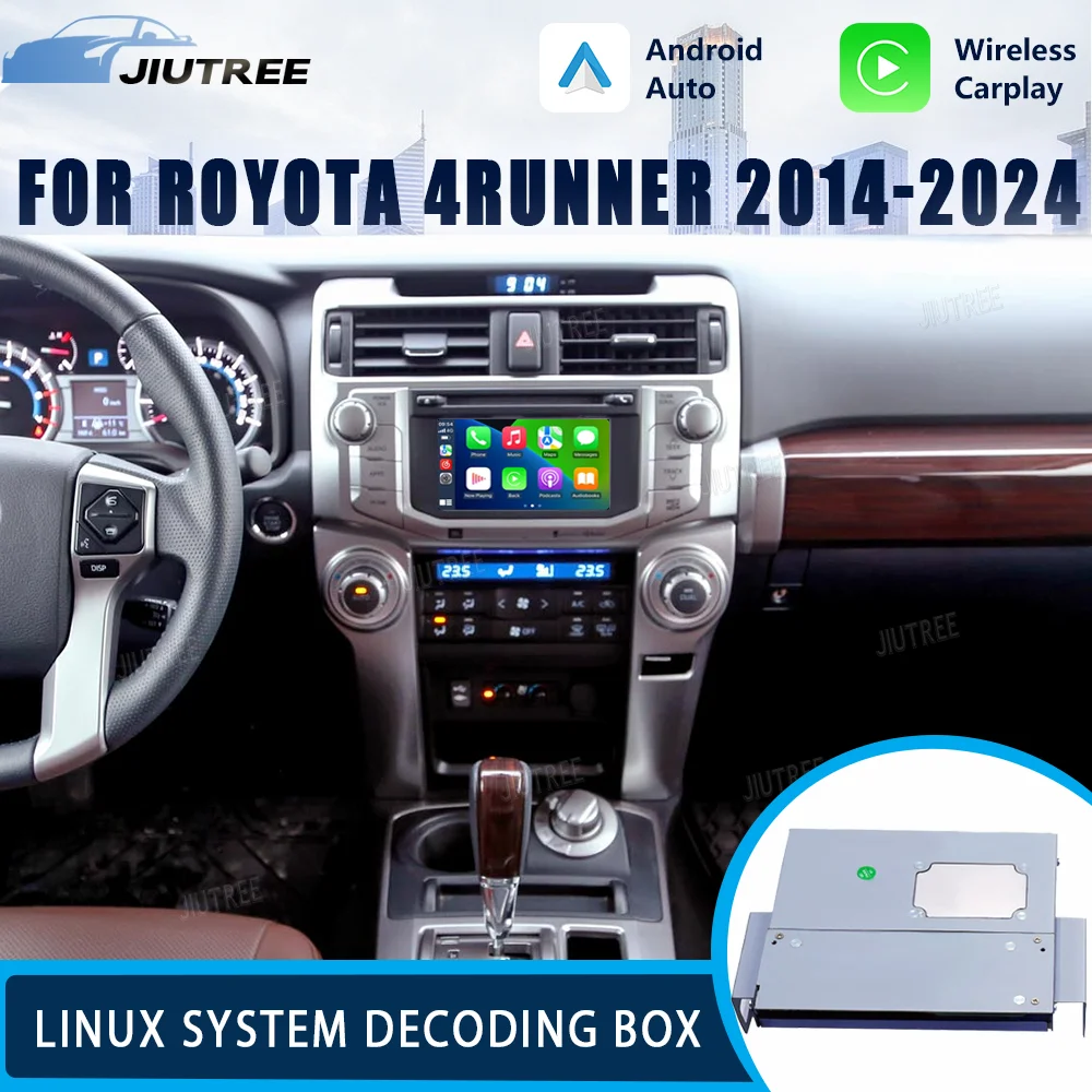 Linux System box For Toyota 4Runner 2014-2024 Wireless Apple CarPlay Android Auto Stereo Oem screen Retrofit Kit Interface