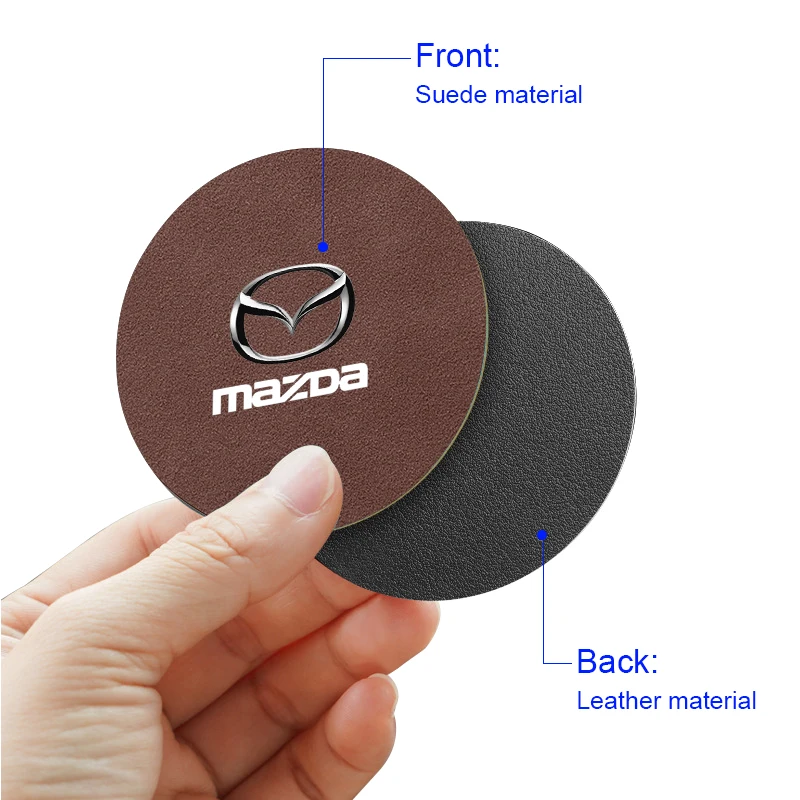 Car Anti-slip Water Cup Heat Insulation Mat Suede Decor Coaster For Mazda 2 3 4 5 6 7 8 ATENZA Axela 6 323 626 RX8 CX6 CX5 CX4