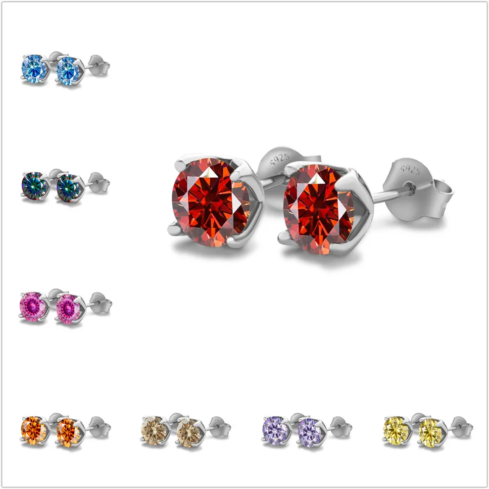 

Серьги с муассанитом 1 карат для женщин, ювелирные изделия из стерлингового серебра 925 пробы, модные серьги в стиле хип-хоп, подарок на помолвку