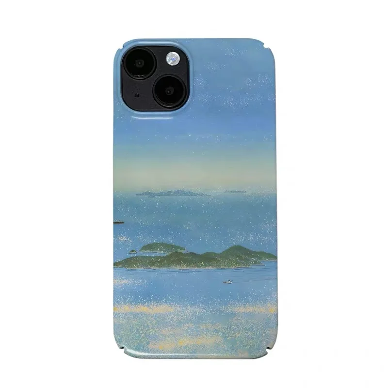 

Light Blue Ocean Mountain Peak Case for IPHONE 17 16 ProMax 15 14 Plus 13 12 MINI 11 PRO 16Plus XR XS MAX Acrylic Phone Cover