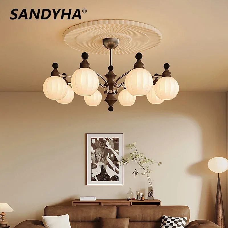 

Living Room Chandelier French Lighting Led Modern Bauhaus Bedroom Light Modern Minimalist Restaurant Retro Lamps Home Decor