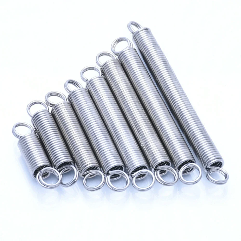 Wire Dia 1mm Extension Tension Spring O Ring Hook Stainless Steel Cylindroid Helical Tensile Pullback Expansion Spring OD 6-12mm