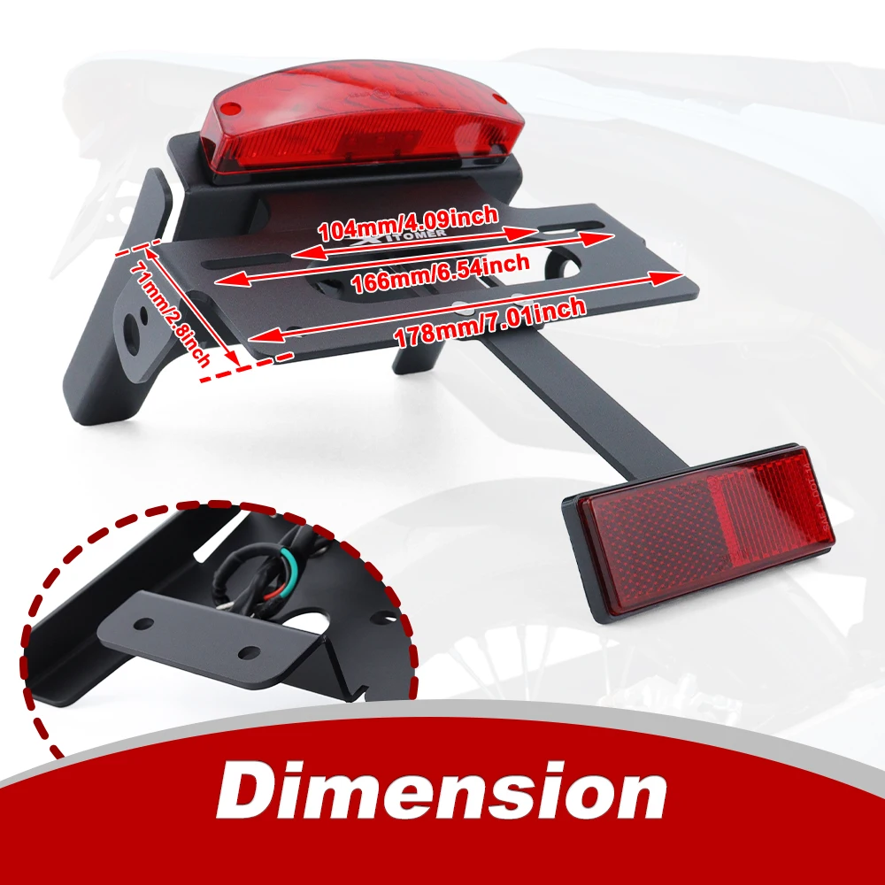 Motorcycle Rear License Plate Holder Bracket Light Tail Tidy Fender Eliminator DR-Z4S 2025-2026 DR-Z4SM 2025-2026 For Suzuki view 3