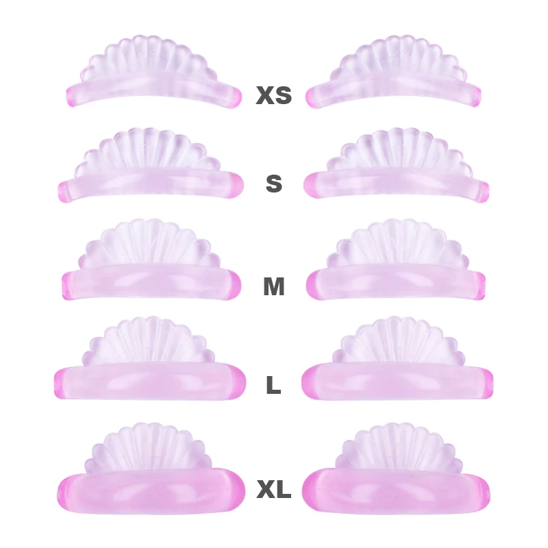 5 Pairs Reusable Eyelash Lifting Kit Silicone lamination Pad Shell Shape Perm Rods 3D Lashes Extension Curler Makeup Tool