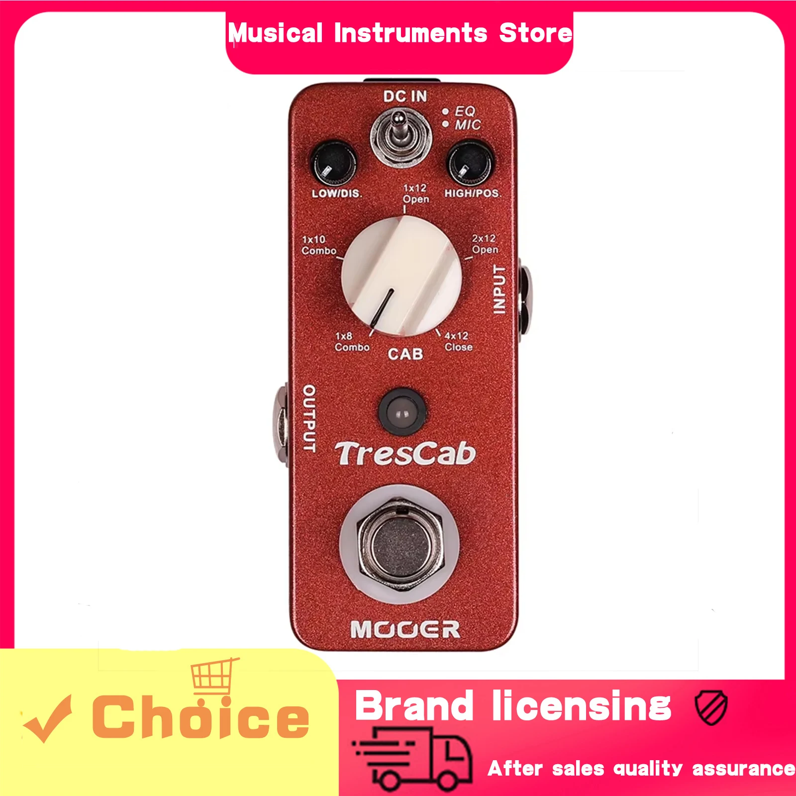 

Гитарная педаль эффектов MOOER TresCab: цифровая имитация кабинета, True Bypass, цельнометаллический корпус, аксессуар для электрогитары