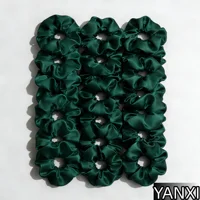 1/6/20/60/100pcs bulk satin emerald dark green scrunchies suitable women elegant 10cm headwear hair ties accessories casual cute - Image 4
