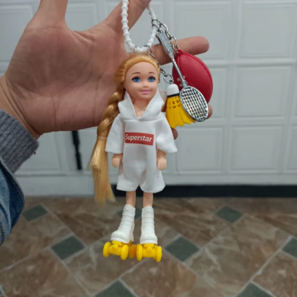 

New Korean Style Doll Bag Pendant DIY Accessories Change Clothes Cartoon Doll Keychain Sports Style Keychain Ornament