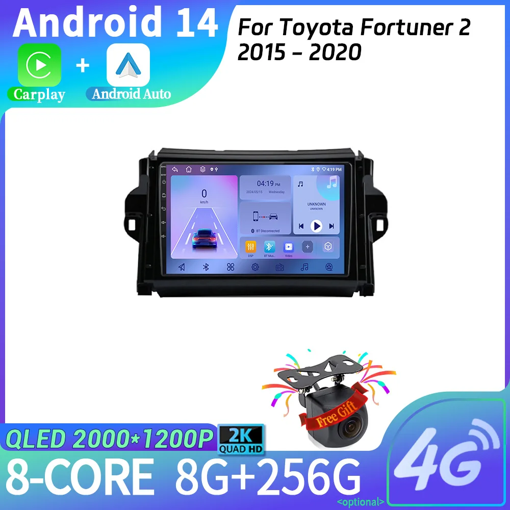 

Android14 Car Radio Multimedia Navigation Wireless Carplay Stereo Head Unit Screen For Toyota Fortuner 2 2015 - 2020