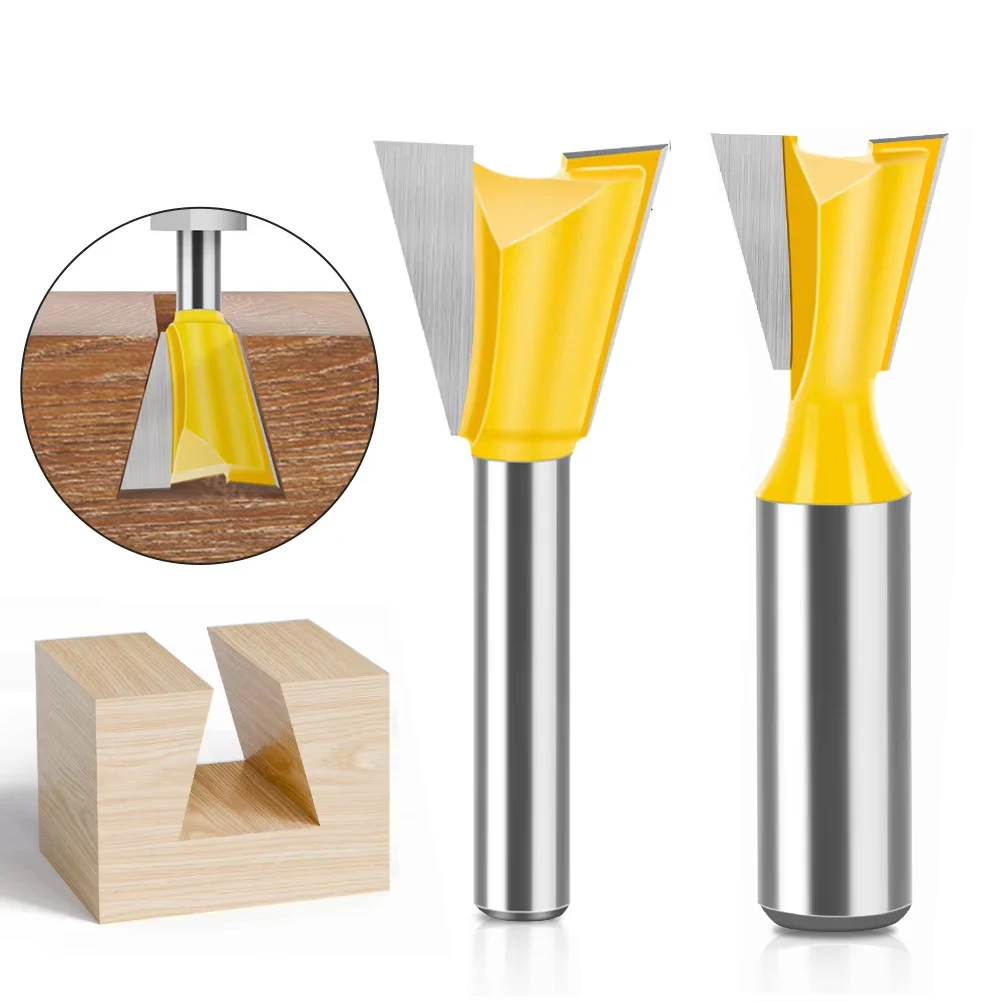 6mm 12mm Shank Dovetail Router Bit Woodworking Milling Cutter For Small Dovetail Joint And Tenon Groove Making