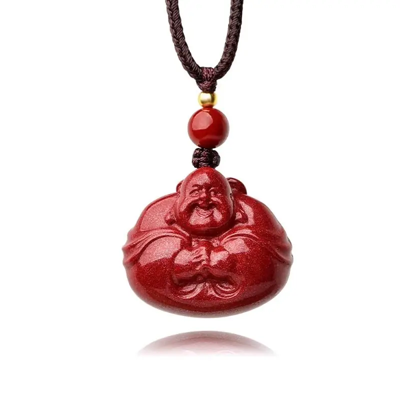 UMQ Single Pendant Buddha Neck Purple Sand Maitreya Buddha Necklace Pendant Clavicle Chain Birth Year Men and Women